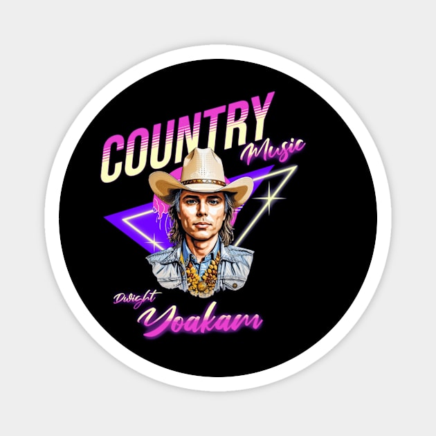 dwight yoakam //retro vector neon Magnet by girls store